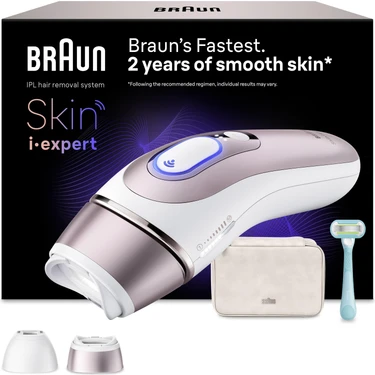 Braun Ipl Skin I·expert, Evde Lazerle Tüy Alma, App Ile, Çanta, Gillette Venus, 2 Başlık,