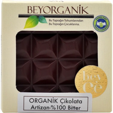 Beyorganik Organik Artizan Çikolata %100 Bitter 40 g Dökme Çikolata Aroma