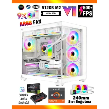 Zeiron Mirage X32 White Ryzen 7 5700X ∣ 16GB RAM ∣ 512GB SSD ∣ RTX5060 Sıvı Soğutmalı Oyun