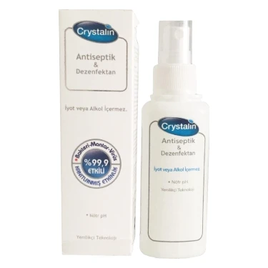 Crystalin 100 ml Alkolsüz Dezenfektan Sprey Temizlik İçin Antiseptik