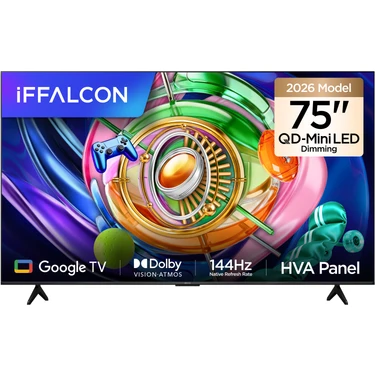 iFFALCON 75U85A 75'' 190 Ekran Uydu Alıcılı 4K Ultra HD Google QD-MiniLED Dimming