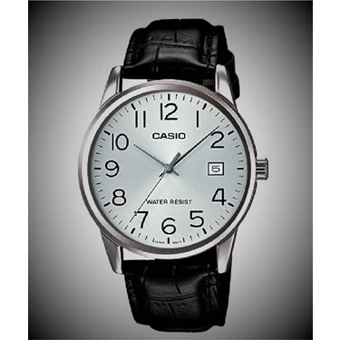 Casio Erkek Kol Saati MTP-V002L-7AVD Gri Oval Kasa Çelik Suya Dayanıklı Deri