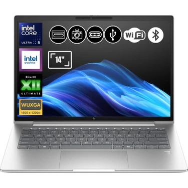 Hp Elitebook 6 G1I Ultra 5 225U 8gb Ram 1tb SSD 14" Wuxga Freedos AD4N5ET Atl2