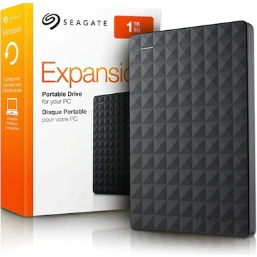 Seagate Expansion 1 TB 2,5" USB 3.0 Harici HDD Siyah Yüksek Performanslı Taşınabilir