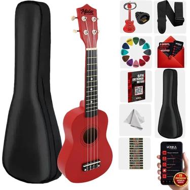 Midex UKX-901RD Kırmızı Soprano Ukulele (Askı Çanta