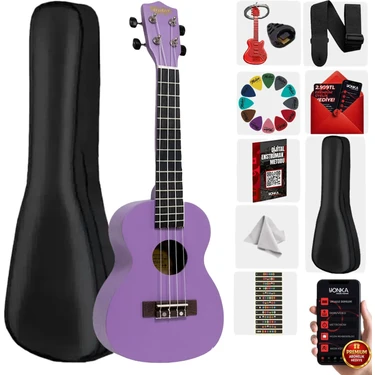 Midex UKX-233PRP Mor Concert Ukulele (Askı Çanta