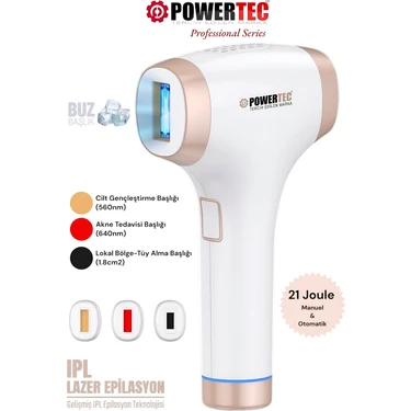Powertec TR-9999 Ipl Lazer Epilasyon 999.999 Atım Otomatik/manuel 9 Modlu | Buz Başlıklı & Taşıma