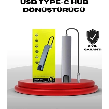 TeknoKapsül 4K Hdmı Çıkışlı, Gigabit Ethernet'li Usb‑c Çoklu Port