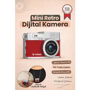 Torima Mini Dijital Kamera Selfie Video Vlog Kamerası Mini Anahtarlık 1080P CMR35