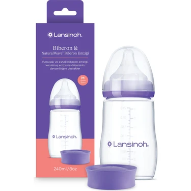 Lansinoh 240 ml Biberon & NaturalWave® Biberon Emziği