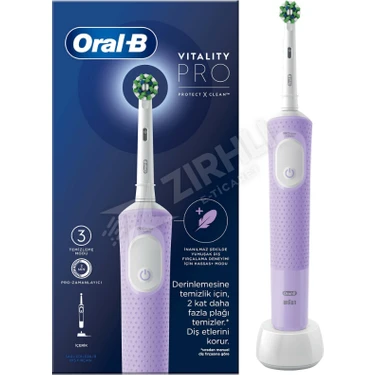 Oral-B Şarj Edilebilir Vitality Pro Diş Fırçası Orta Sertlikte 1 Parça Lila Renkli