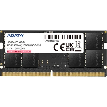 Adata A-Data 16GB Ddr5 4800MHZ Sodımm Premıer AD5S480016G-S Fiyatı