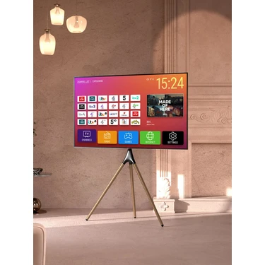 Cletech Şövalye Tipi Tv Standı 45"-65" | Ahşap & Metal | 180° Döner | 32 kg Taşıma