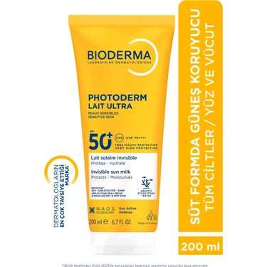 Bioderma Photoderm Lait Ultra SPF50+ Yüksek Koruma Süt Formda Tüm Ciltler için 200