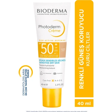 Bioderma Photoderm SPF50+ Suya Dayanıklı Yüksek Koruma Kremi - Kuru ve Çok Kuru Ciltler İçin Renkli