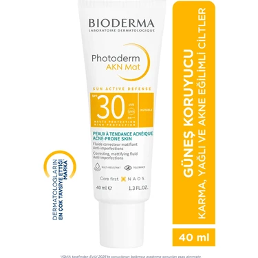 Bioderma Photoderm AKN Mat SPF30 Güneş Kremi Karma Ciltler İçin 40 ml Yağsız
