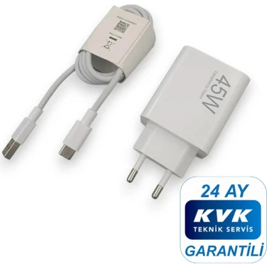 Xiaomi 45W (Watt) Typ-C Hızlı Şarj Aleti Adaptörü Kablo Seti %100 Orıjinal ( Kvk Teknik Servis
