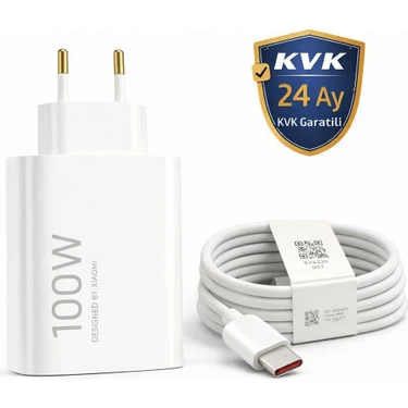 Xiaomi 100W (Watt) Typ-C Hızlı Şarj Aleti Adaptörü Kablo Seti ( Kvk Teknik Servis Garantili
