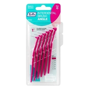 Tepe Angle Pembe Yumuşak Diş Fırçası 0,4 mm 6'lı Arayüz Fırçası Kolay Erişim