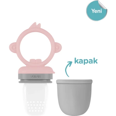 Oioi Silikon Püre Sebze ve Meyve Emziği 6+ Ay Açık Pembe Kolay Temizlenebilir