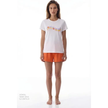 Penti Kırık Beyaz Be Kind Pamuklu Şortlu Pijama