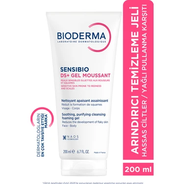 Bioderma Sensibio DS+ Hassas Ciltler Yağlı Arındırıcı Temizleme Jeli B6 Vitamini 200