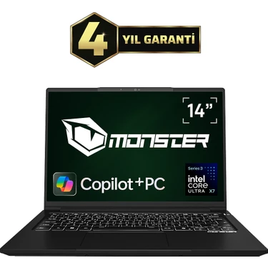 Monster Huma H4 V7.3.6 Core Ultra X7 358H 32 GB Ram 2 Tb SSD Intel Arc B390 Windows 11 14" Fhd+