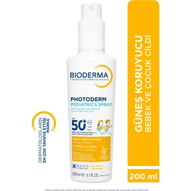 Photoderm Pediatrics Spray SPF50+ Bebek, Çocuk Çok Yüksek Korumalı Sprey Formda Güneş Kremi  200