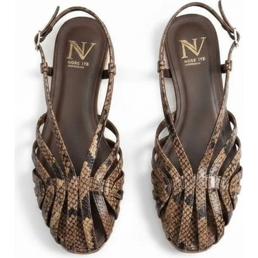 Ne&Ve Shoes Kahve Yılan Biye Kadın Günlük