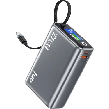 Juo 25000MAH 100W LED Ekranlı Type-C Kablolu Powerbank Usb-A + Usb-C Macbook Notebook Telefon