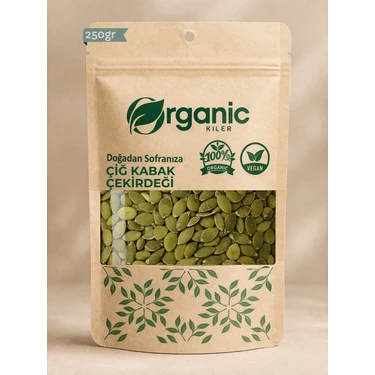 Organic Kiler Çiğ Kabak Çekirdeği Içi 250GR Taze & Katkısız, Tuzsuz ve Yerli