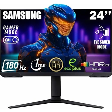 Odyssey G3 LS24DG302EUXUF 24" Oyuncu Monitörü, 1ms, Va, 180Hz, Freesync Premium, Has+Pivot, Eye