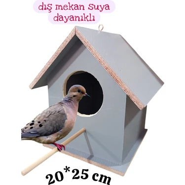 ncy Ahşap Kumru Güvercin Kuş Yuvası Dış Mekan Suya Dayanıklı 20X25