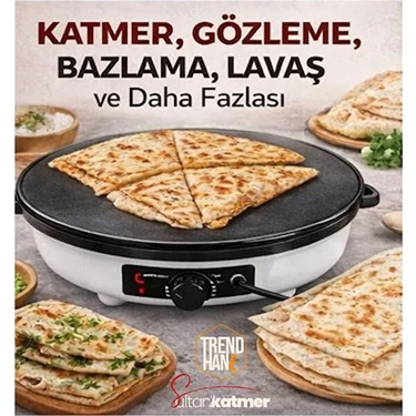 Elektrikli Katmer Sacı Makinesi | Gözleme, Katmer, Bazlama, Lavaş Için | Yapışmaz Yüzey L 50 cm