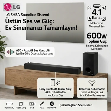 Lg  Soundbar 600WATT 4.1 Kanal Ev Sinema Sistemi,mekana Hükmeden