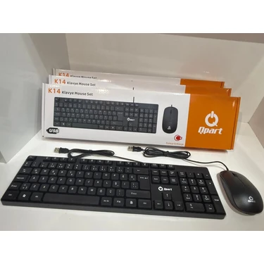Qpart K-14 Kablolu Klavye & Mouse