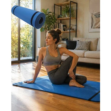 Kanonik Education 10 mm Yoga Matı Kaymaz Yüzey Çift Taraflı Kullanım Dayanıklı Eva Fitness