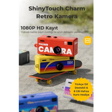ShinyTouch Mini Charm Retro Kamera (8g Hafıza Kartı Hediyeli & Türkçe Dil