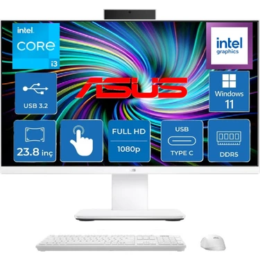 Asus V440VAT Intel Core 3-100U 4.7ghz 8 GB 512 SSD 23.8" Dokunmatik Fhd Widows 11 Pro All In One
