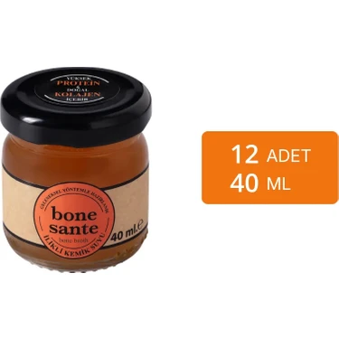 Bone Sante İlikli Kemik Suyu 480 ml (12 x 40 ml) - Türkiye Menşeli, Yüksek Protein İçerikli, Doğal