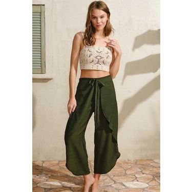 Herşey Trend Herşeytrend  Kalın Askılı Oyuk U Yaka Cotton Düz Yazlık Uzun Dantel Detaylı Pijama