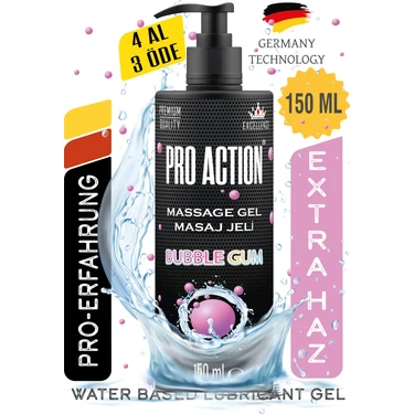 Pro Action Kayganlaştırıci Jel Bubble Gum Massage Gel Premium