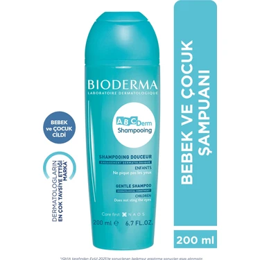 Bioderma ABCDerm Tuzsuz ve Sülfatsız Bebek Şampuanı 200 ml Göz Yakmayan Formül ile Nazik