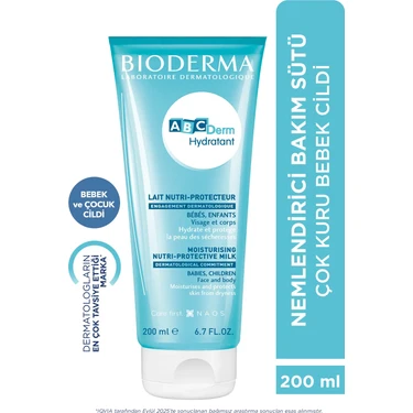 Bioderma ABCDerm Hydratant 200 ml Yoğun Nemlendirici Bebek Cildi İçin Dermatolojik Test