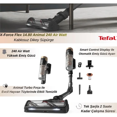Tefal X-Force Flex 14.80 Animal 240 Air Watt Kablosuz Dikey Fiyatı