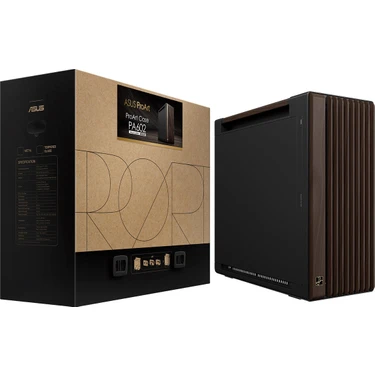 Asus Proart PA602 Walnut Wood Metal E-Atx Kasa 420 mm Radyatör Desteği, 1 Adet 140MM ve 2 Adet