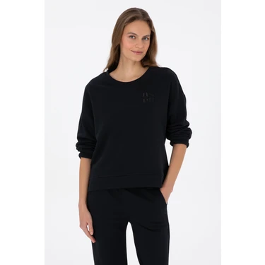 U.S. Polo Assn. Kadın Siyah Bisiklet Yaka Basic Sweatshırt