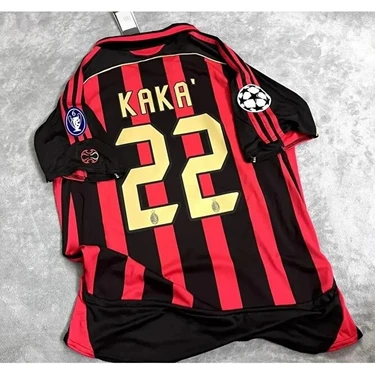 Efsane M.i.l.a.n Kaka 22 Nostalji Yetişkin Siyah-Kırmızı Kısa Kol Forması
