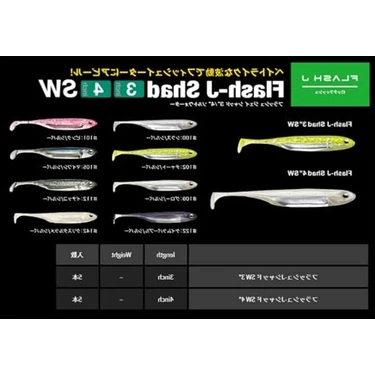 Cekar Store Flash-J Shad Sw 4" (5 Adet/paket) #122 Chameleon/silver