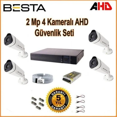 Almira Butik 2mp Ahd 1080P Gece Görüşlü 4 Kameralı Güvenlik